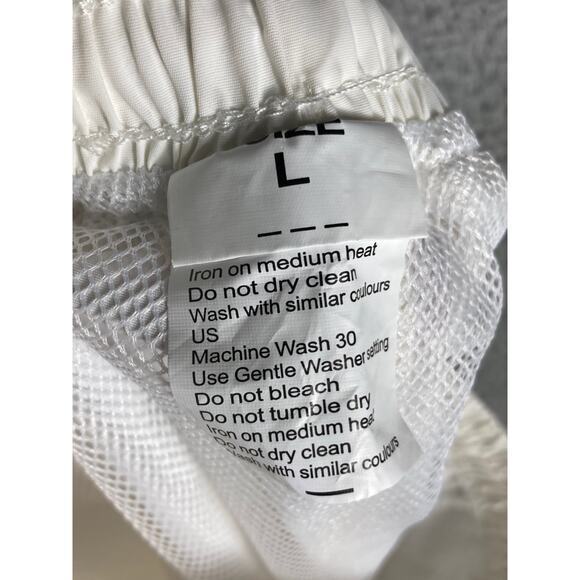 Men's White Swim Board Trunks Shorts Size L Casual Summer NEW - Picture 9 of 10